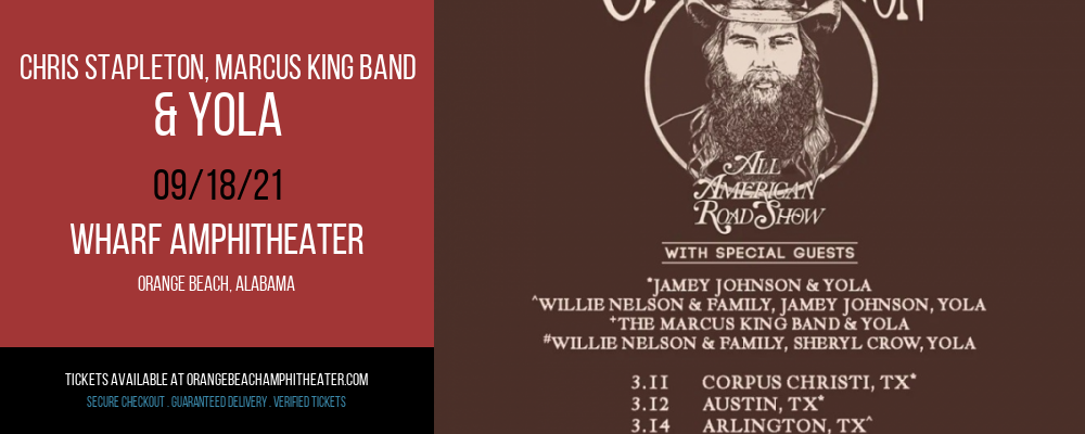 Chris Stapleton, Marcus King Band & Yola at Wharf Amphitheater tickets Chris Stapleton, Marcus King Band & Yola at Wharf Amphitheater
