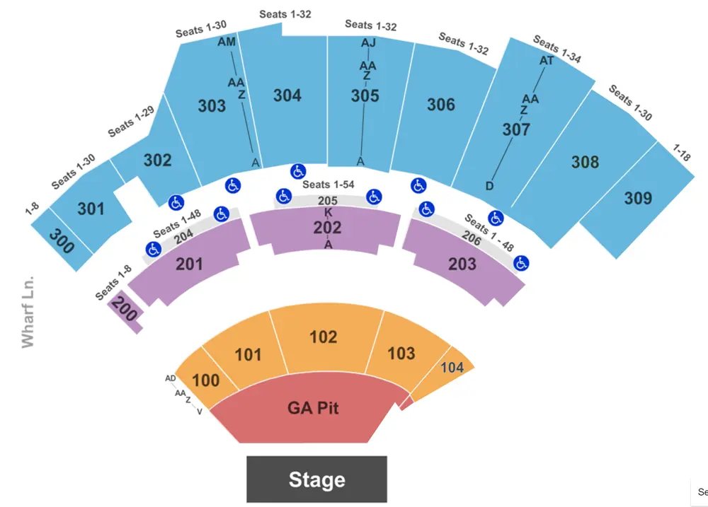 wharf amphitheater seating chart